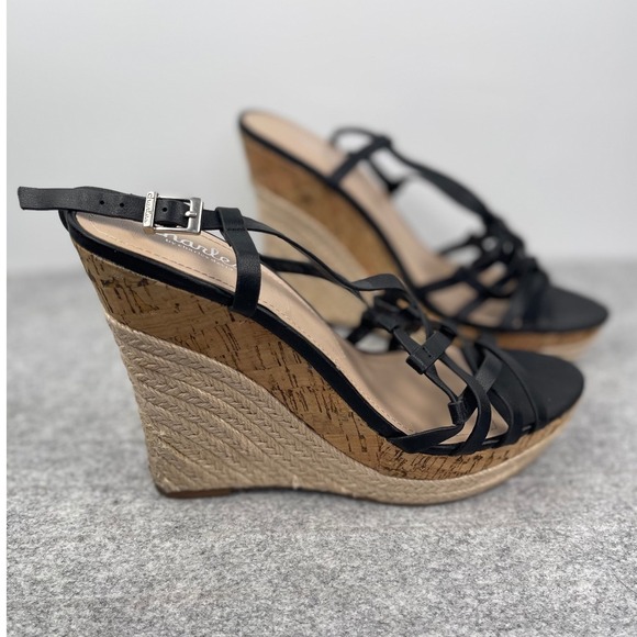 Charles by Charles David Espadrille wedge high heels, black, women's size 8.5 - Picture 2 of 14